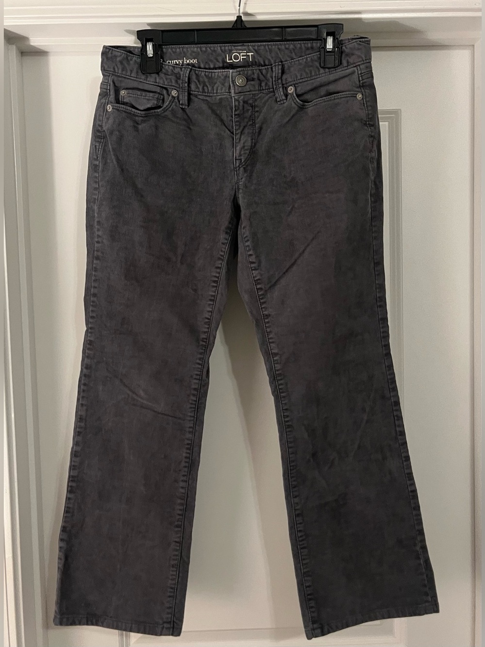 LOFT curvy bootcut corduroy pants grey 6 petite